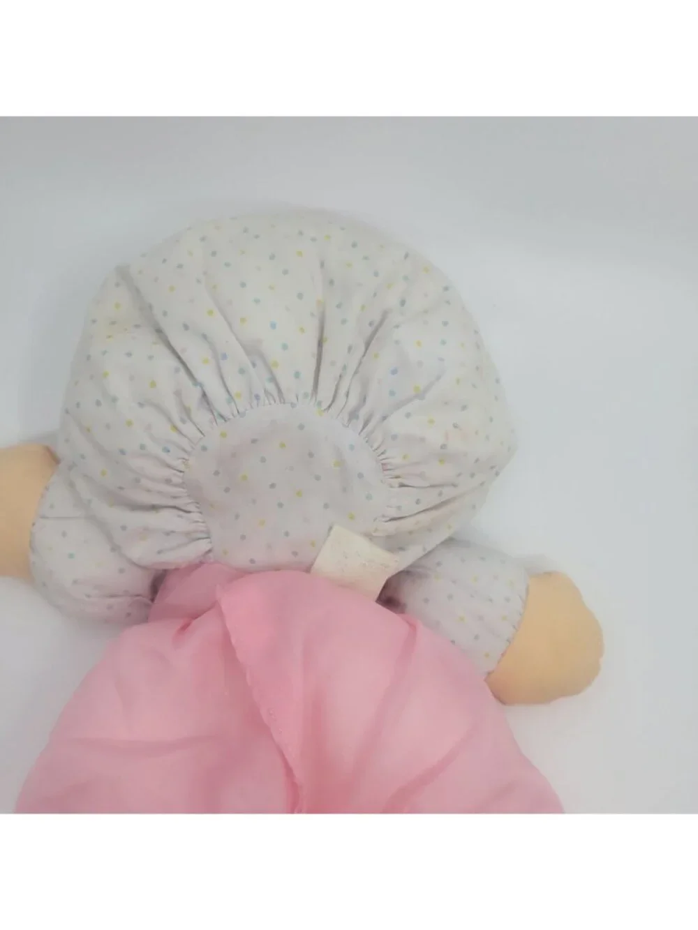 Vintage 1990 Fisher Price Merri Puffalump Kids Pink Baby Doll Polka Dot Blonde